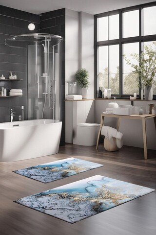 Set covorase de baie, Cartwright, CT-5063, Poliester, Multicolor