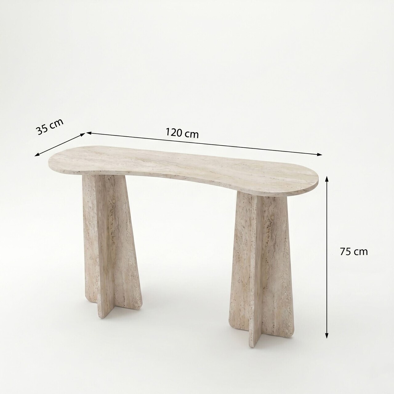 Consola, Hanah Home, Zen, 120x75x35 cm, PAL, Travertin - view 9