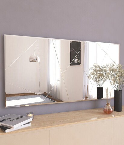 Oglinda decorativa, Siam, Eilish, 60x120x2.2 cm, MDF , Alb