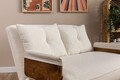 Canapea extensibilă cu 2 locuri, Futon, 859FTN2726, Metal , Alb