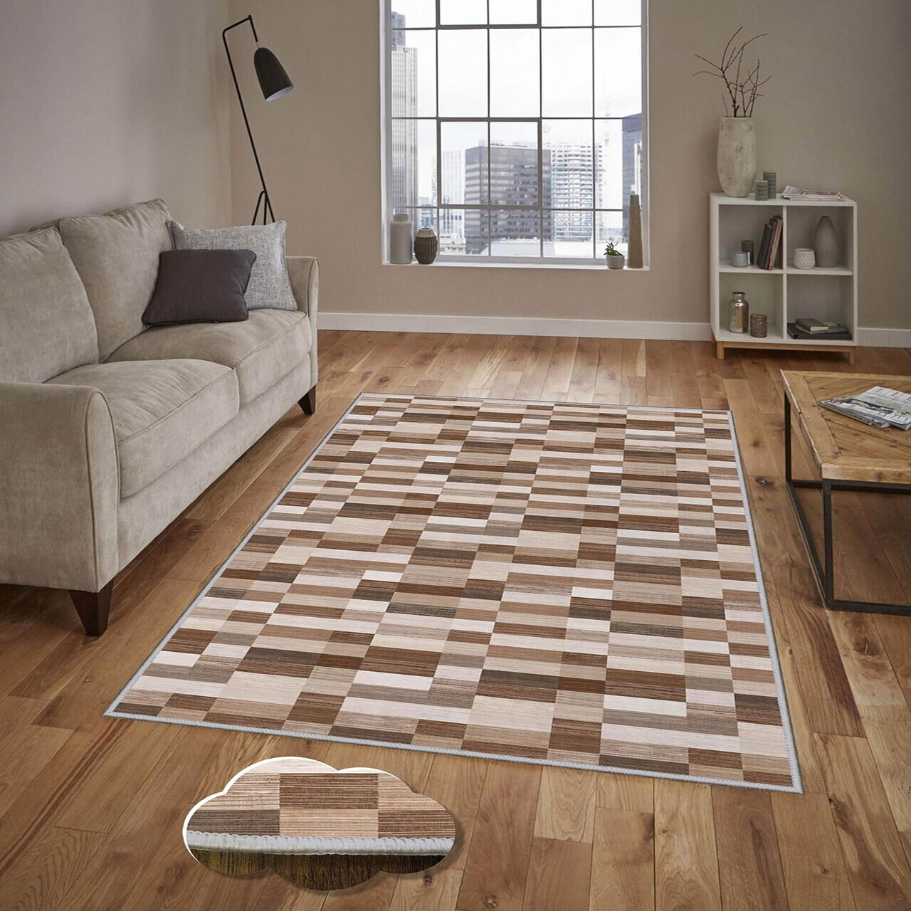 Covor Eexfab713 100x200 cm Poliester Multicolor