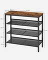 Pantofar cu 4 rafturi, Vasagle, 75x30x73 cm, PAL/otel, maro