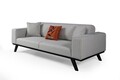 Canapea extensibila 3 locuri, Artie, 560ARE2916, Lemn de fag / PAL, Gri deschis