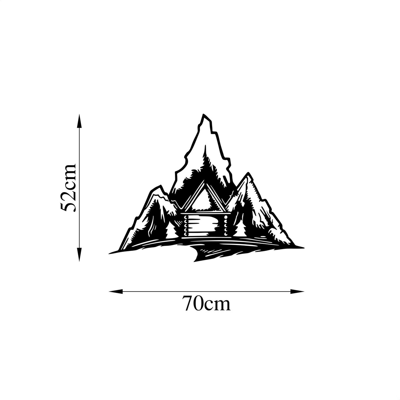 Decoratiune de perete, Everest, Metal, Dimensiune: 70 x 52 cm, Negru