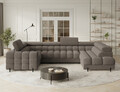 Coltar extensibil dreapta 3 locuri ELTAP, RT-20ROY, Fectory, 346x205x93 cm, lemn/poliester, maro