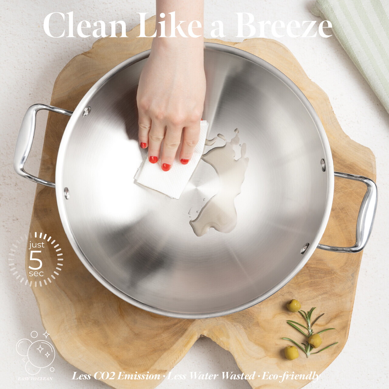 Tigaie Wok cu capac Berlinger Haus, Copper Touch, 28 cm, inox, argintiu - imagine 9