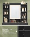 Masa de toaleta cu  oglinda cu LED-uri ajustabile/ masuta dressing, Vasagle, 90x40x144.7  cm, PAL/MDF, negru