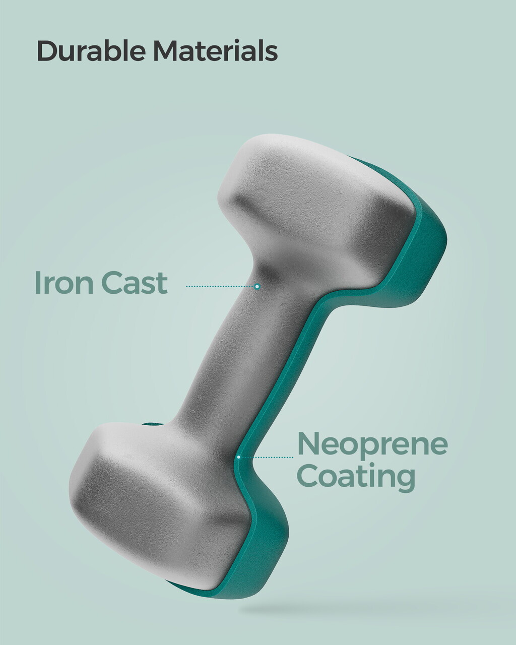 Set gantere 2 x 3 kg, Songmics, neopren, teal - imagine 4