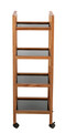 Organizator baie Fondi, Wenko, 35x31x101.5 cm, lemn acacia/sticla/plastic, maro/negru
