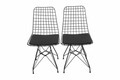 Set 2 scaune Sandalye, Plass Design, 53x51x80 cm, metal/piele ecologica, negru