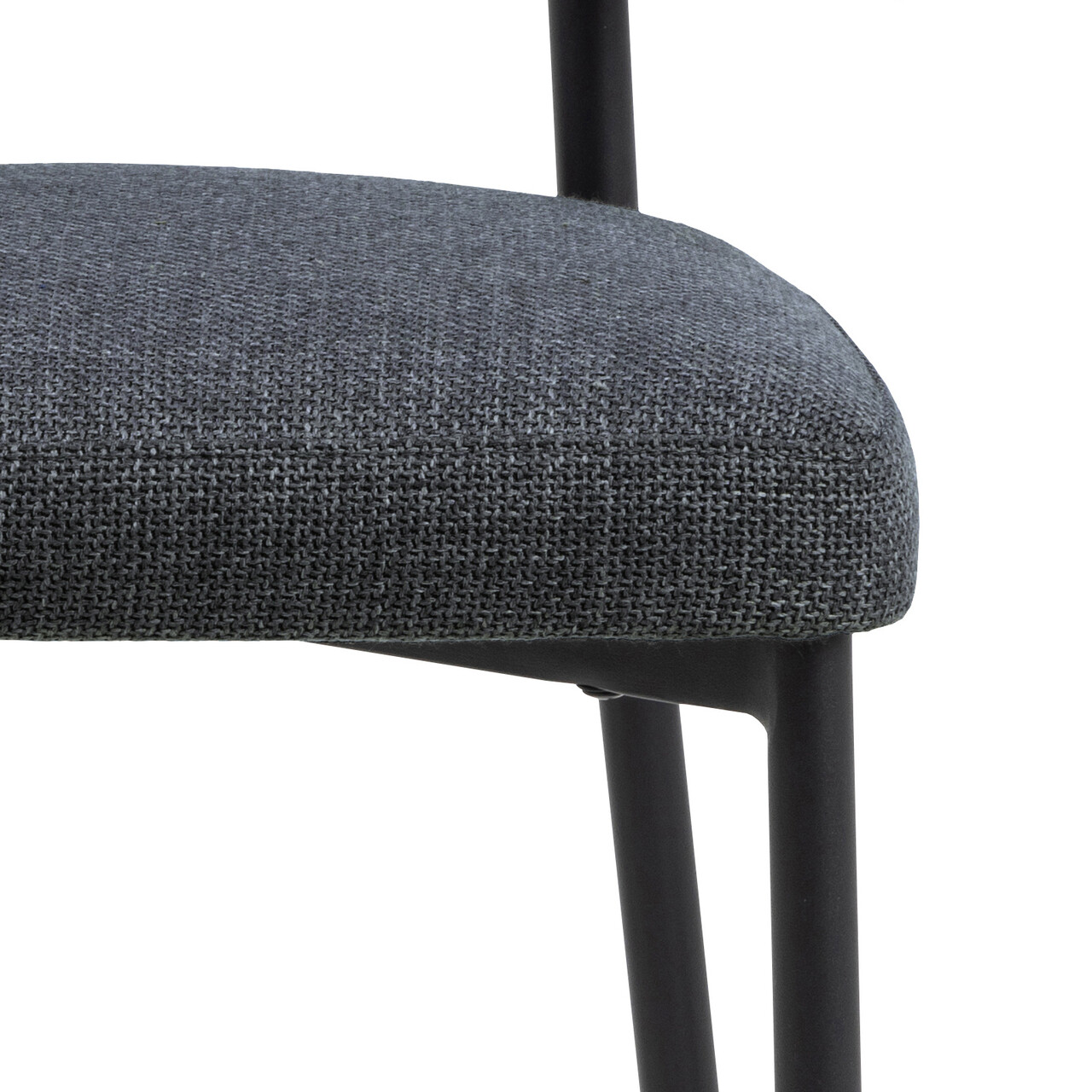 Scaun Edina, Actona, 56x55x77 cm, tesatura structurata/otel, gri inchis