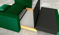 Canapea extensibila 2 locuri, ELTAP, Wave, 150x90x90 cm, lemn/poliester, verde