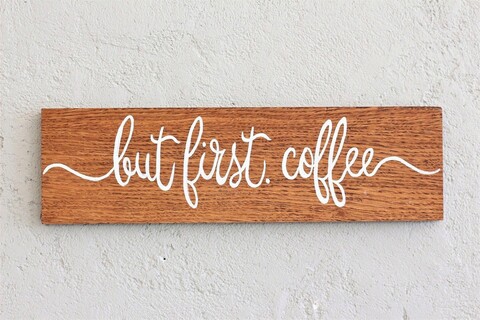 Decoratiune de perete, coffee, 37x1.8x10 cm, lemn , maro