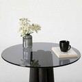 Masuta de cafea, Neostill, Thales, 50x50x50 cm, Sticla temperata, Gri închis/negru