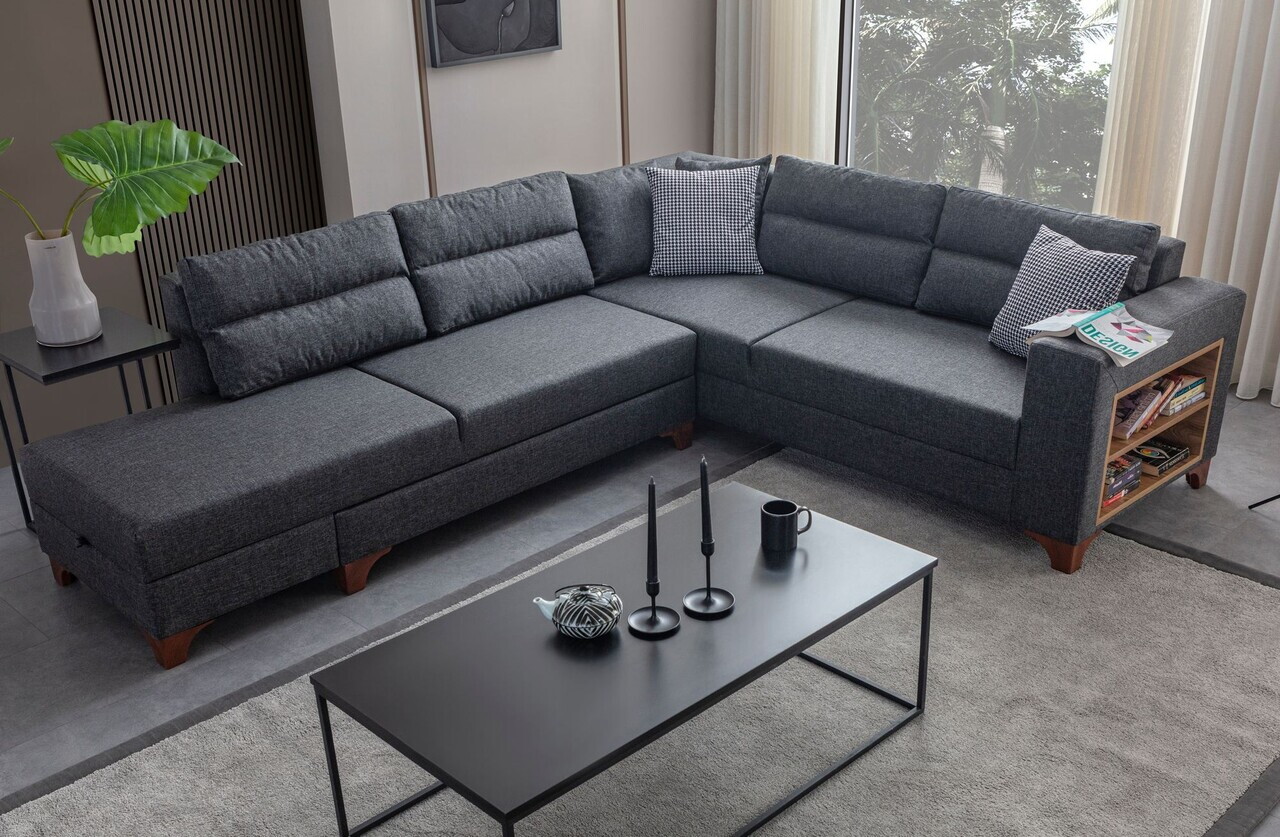 Coltar, Atelier del Sofa, 752EST1390, Lemn de carpen/PAL melaminat, Antracit