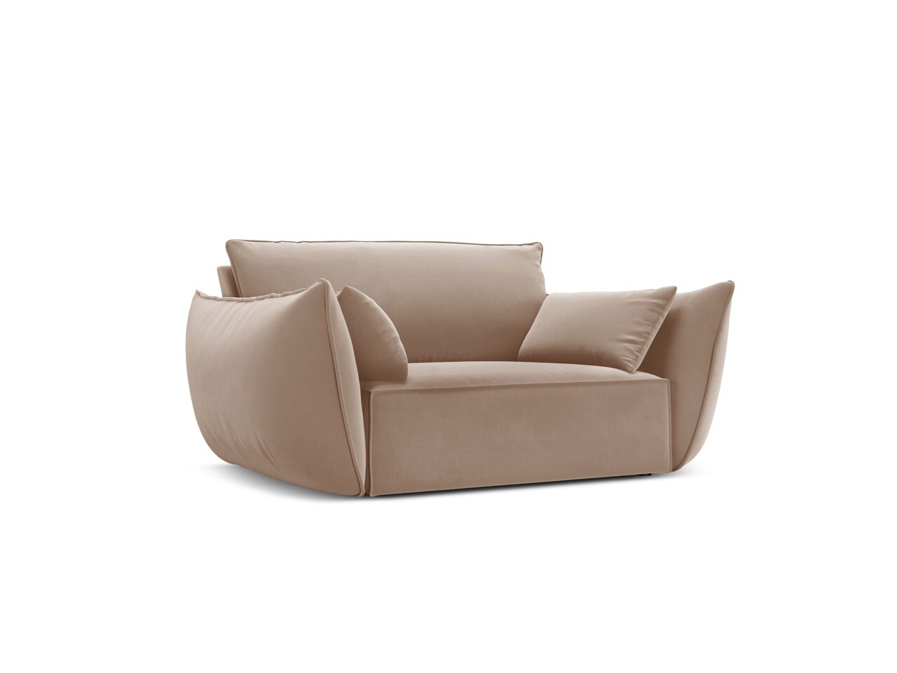 Fotoliu, Kaelle, Micadoni Home, BL, 128x100x85 cm, catifea, bej - 1 | YEO
