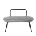 Bancheta Ina, Homla, 95x45x61 cm, catifea, gri deschis