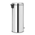 Cos de gunoi cu pedala, Brabantia, NewIcon Brilliant Metal Bucket, 30 L, 38x29.3x67.9 cm, otel, argintiu