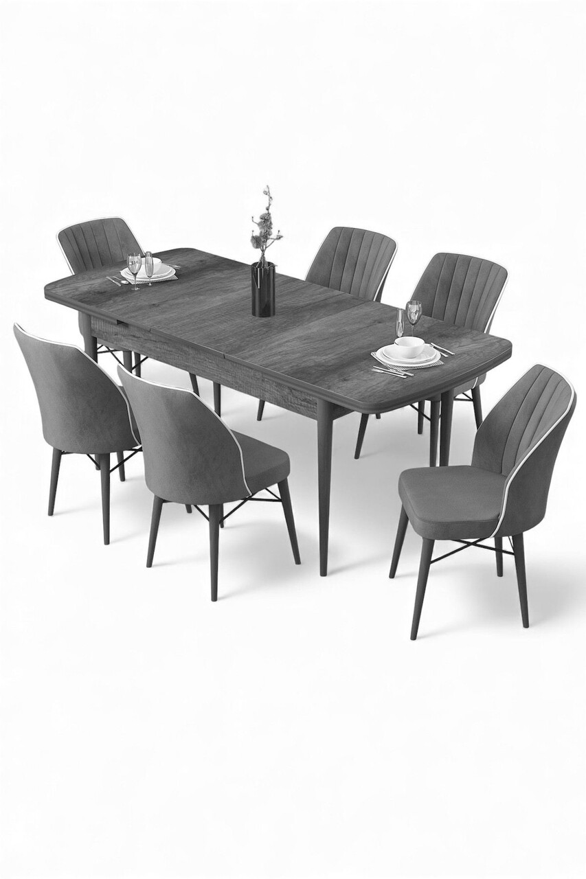 Set masa extensibila si scaune, Hanah Home, Uzi, Baroc / Maro - view 2