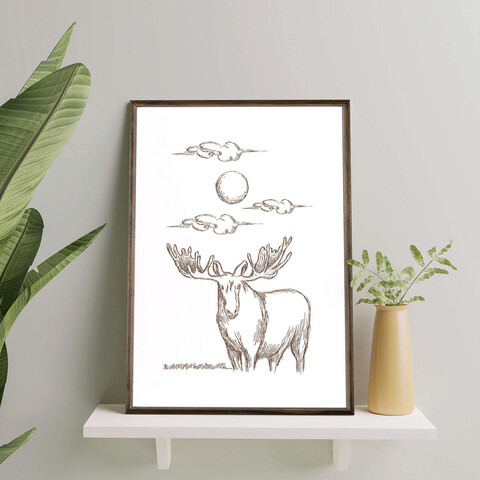 Tablou decorativ, td033, lemn, desenat manual, natural