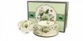 Set 2 cesti cu farfurie Edith, Duo, 250 ml, portelan, multicolor