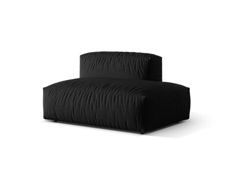 Modul dreapta pentru canapea, 2 locuri, Martina-169, Micadoni Home, 133x106x75 cm, tesatura structurata catifelata, negru