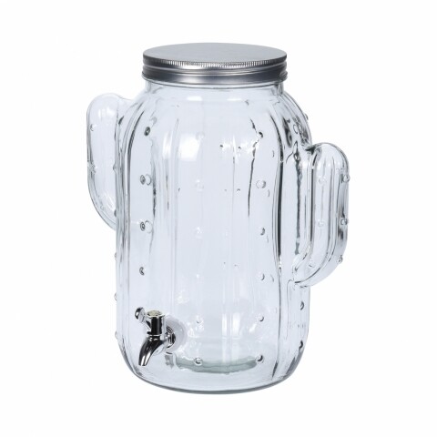 Dispenser din sticla pentru bauturi Cactus, 8 L, sticla, transparent