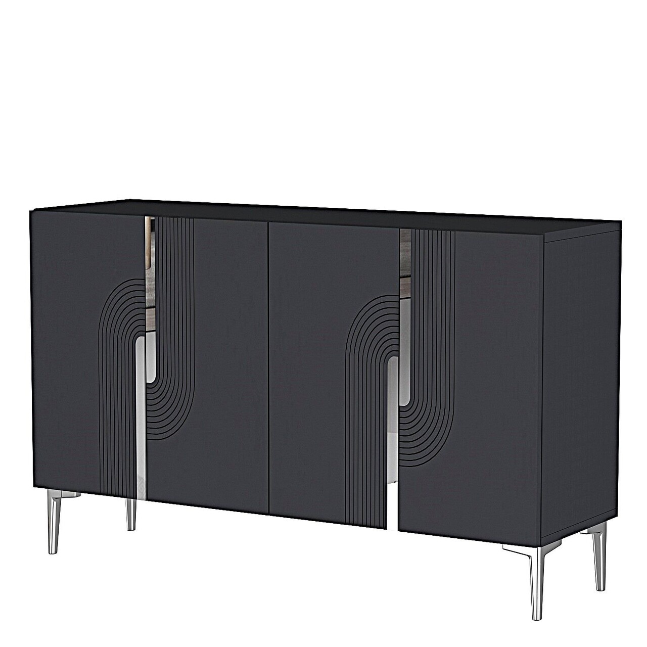 Consola, Hanah Home, Meyra 120, 120x75x32 cm, Antracit / Argintiu - view 4