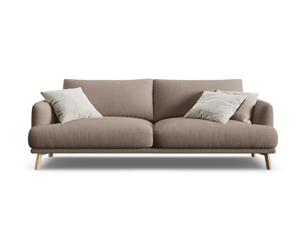 Canapea 3 locuri, Naomi, Micadoni Home, 200x95x75 cm, tesatura structurata, cappuccino