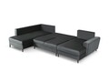 Coltar panoramic extensibil stanga 7 locuri, Moghan, Micadoni Home, BL, 313x194x88 cm, catifea, gri inchis