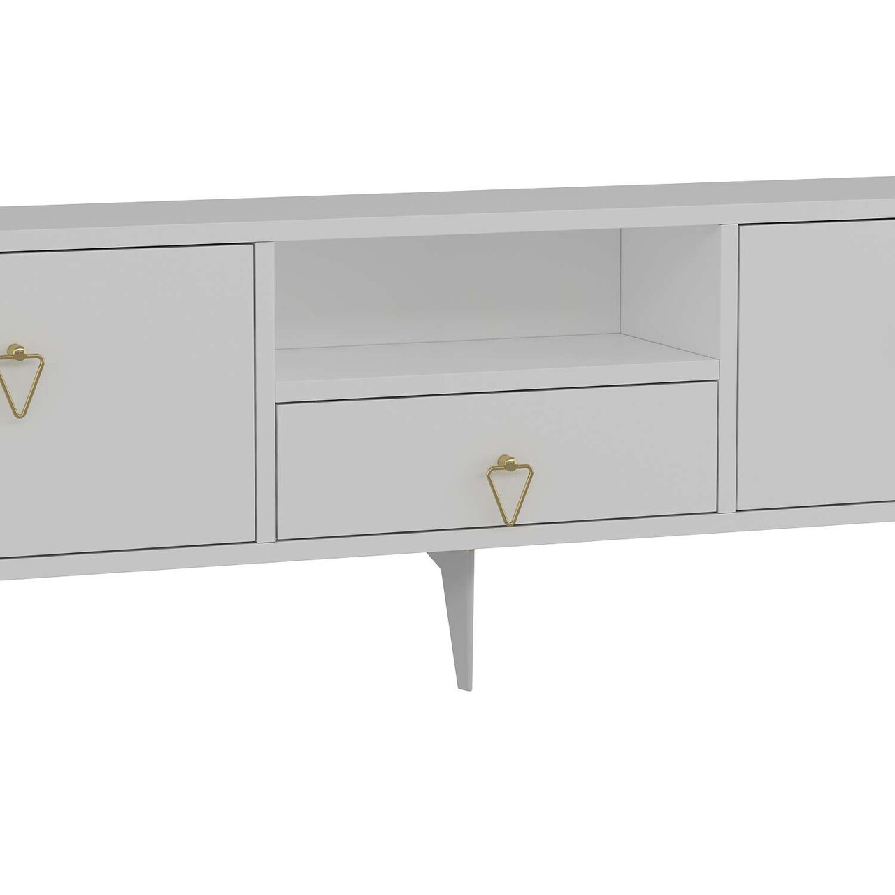 Comoda TV, Hanah Home, 1302-DROP-1, 140x49x30 cm, PAL , Alb/Auriu - view 6