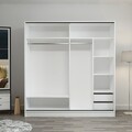 Dulap pentru haine, Minerva, Kale, 220x210x52 cm, PAL, Alb / Antracit