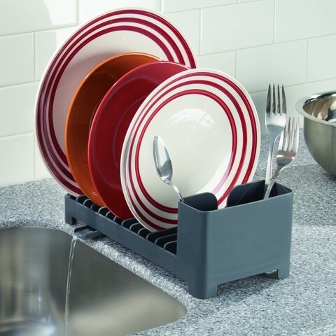 Scurgator de vase cu suport pentru tacamuri Clarity, iDesign, 32x14.5x11 cm