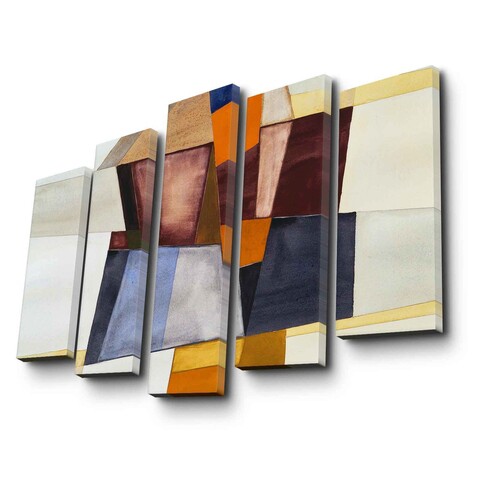 Set 5 tablouri decorative, 5PATK-224, Canvas, 19 x 70 cm, Multicolor
