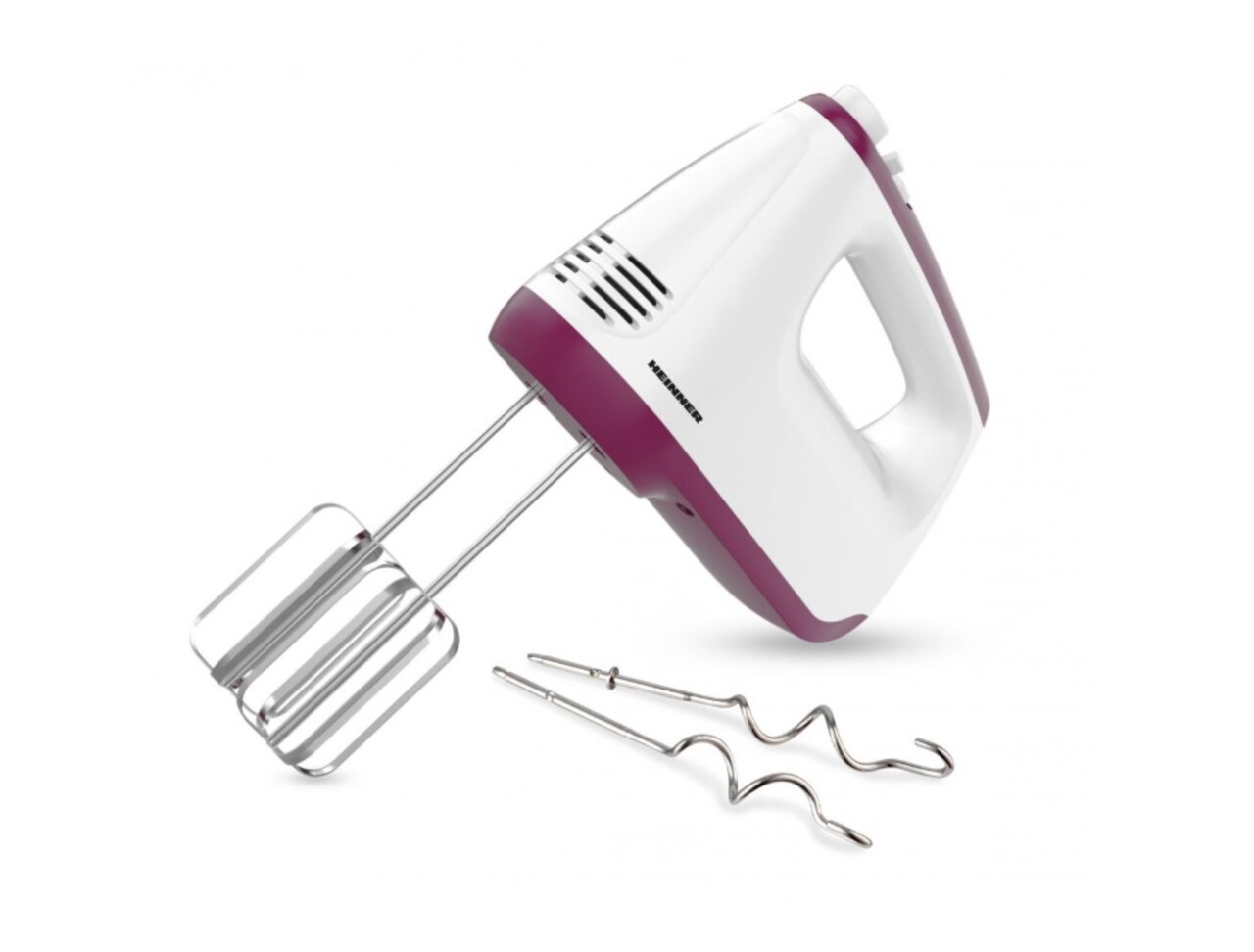 Mixer de mana Heinner, 400W, alb/visiniu — imaginea 2