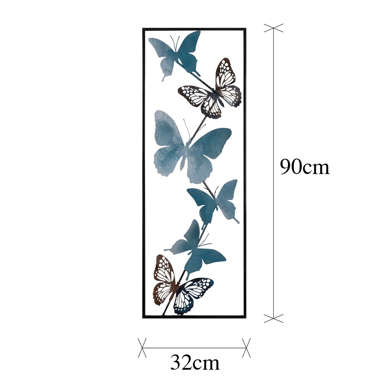 Decoratiune de perete, Tavus, Metal, Dimensiune: 32 x 90 x 5 cm, Multicolor