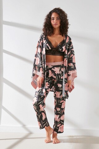 Set pijamale dama, 637BNC1321 – L, Benicia, Poliester, Somon/Negru Benicia