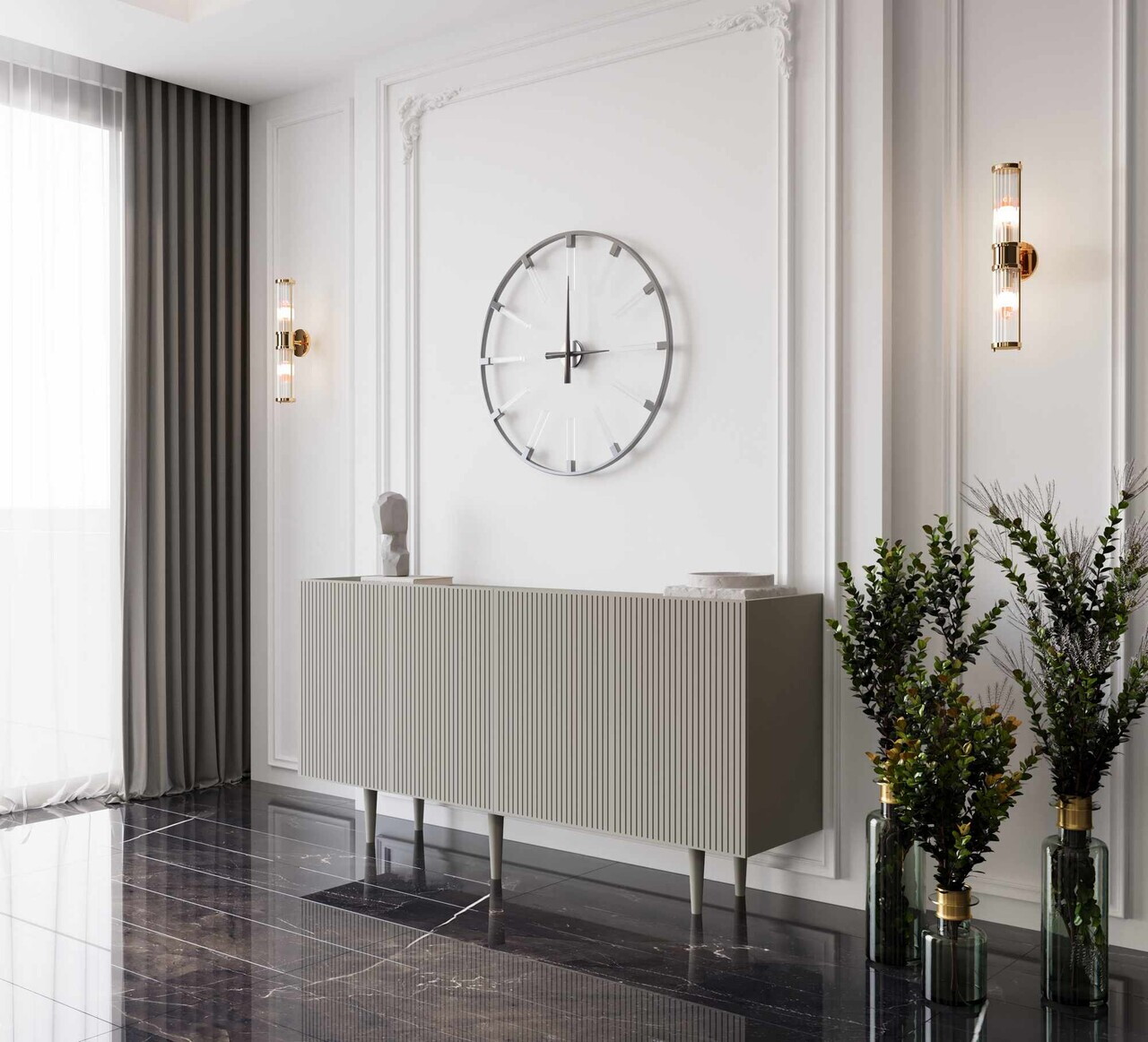 Consola, Hanah Home, Capella 140, 140x60x40 cm, MDF, Gresie - view 2