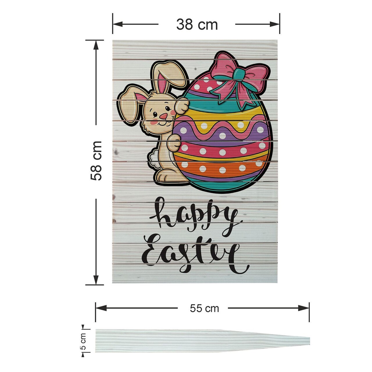 Semn de curte, Big Easter Surprise, 38x58 cm, Multicolor - imagine 4
