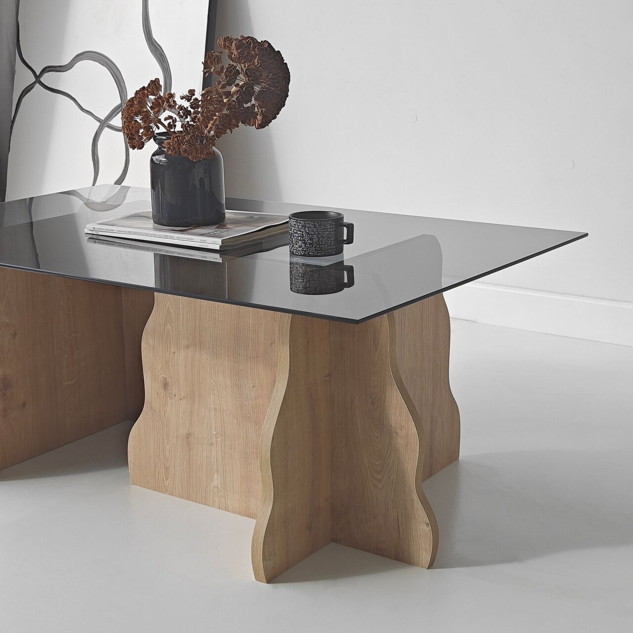 Masuta de cafea, Hanah Home, Canyon, 105x40x65 cm, Stejar Safir / Fume - view 4