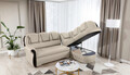 Coltar extensibil dreapta 3 locuri ELTAP, L-056, Lord, 243x180x112 cm, lemn/poliester, crem/negru