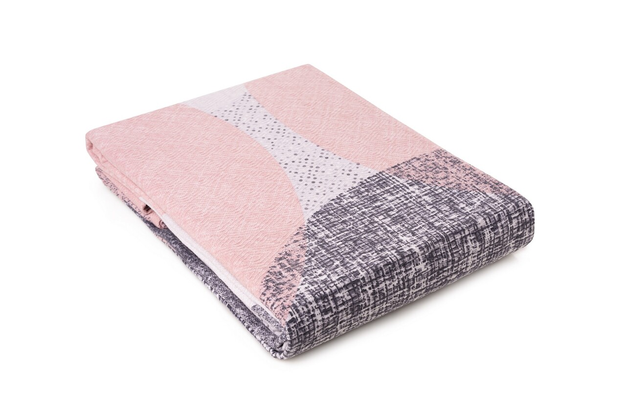 Cuvertura matlasata dubla, Leron - Grey, Cotton Box, 50% bumbac / 50% poliester