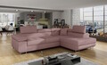 Coltar extensibil dreapta 4 locuri, ELTAP, Anton, 272x203x85 cm, lemn/poliester, roz antic