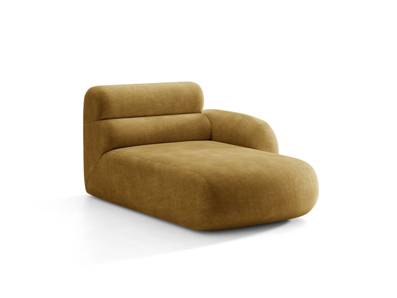 Sezlong living dreapta, Neo, Micadoni Home, 110x165x83 cm, tesatura Chenille, galben mustar — imaginea 6