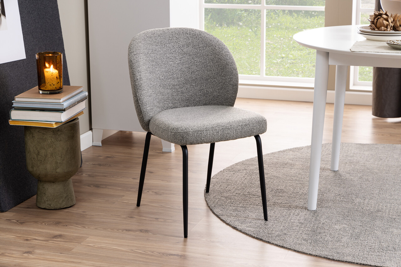 Scaun Patricia, Actona, 52x57.5x82 cm, tesatura Boucle/otel, gri - view 5