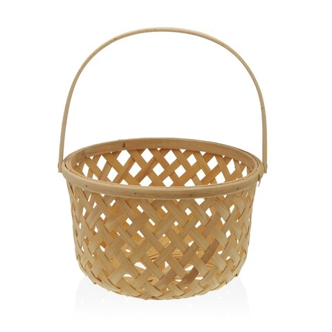 Cos pentru fructe Bamboo, Versa, 28.5 x 28.5 x 35 cm, lemn de brad, natural 28.5