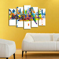 Set 5 tablouri decorative, 5PATK-202, Canvas, 19 x 70 cm, Multicolor