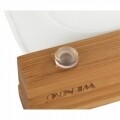 Tocator cu tava integrata Bruno, Wenko, 25 x 35 x 4 cm, bambus/polipropilena, natur/alb
