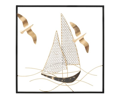 Decoratiune de perete vela, mauro ferretti, 50x50 cm, fier, multicolor