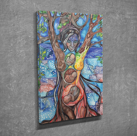 Tablou decorativ, dc342, canvas, lemn, multicolor
